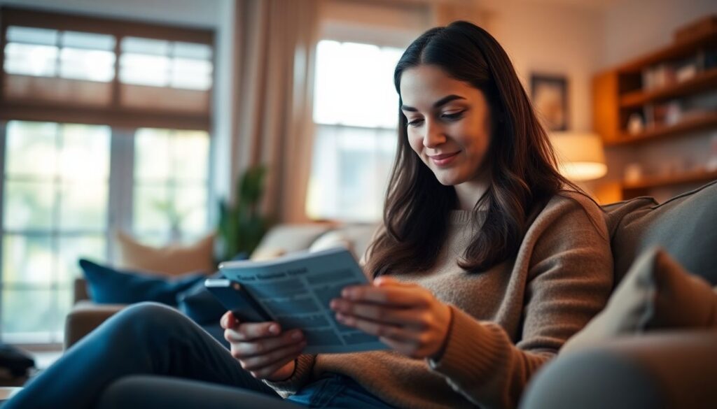 Êtes-vous concerné par l’imposition en 2025 ? Voici les seuils à connaître Femme qui lis un article sur telephone