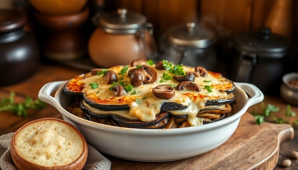 Moussaka d'hiver aux champignons et aubergines : un plat réconfortant pour les soirées fraîches