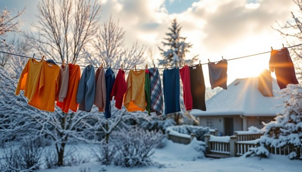 Vous séchez votre linge dehors en hiver ? Découvrez à quelle température cela devient inutile !